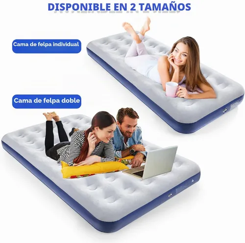 Vista 9 de Colchón de aire para camping de tamaño completo a prueba de fugas, almohadilla para dormir, cama de viaje, cama de aire portátil para hogar