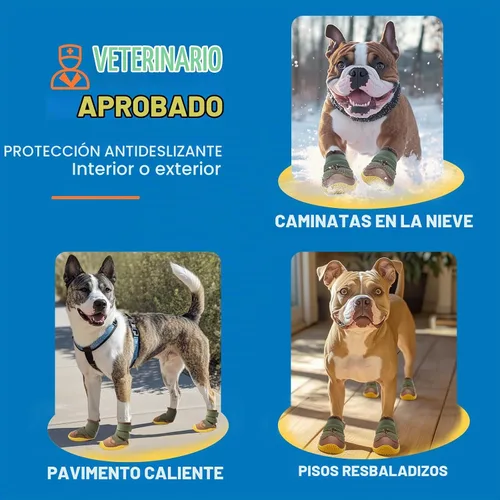 Vista 2 de Botas para perros grandes, botas para perros medianos y protectores de patas para suelos de madera dura, botines para perros al aire libre