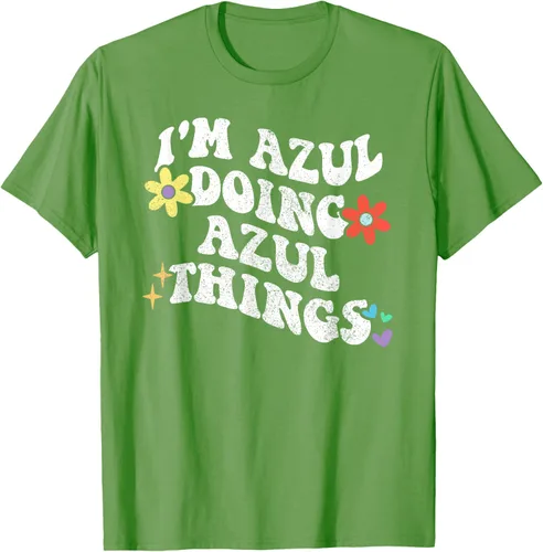 Vista 19 de Retro Groovy Im AZUL Doing AZUL Things - Camiseta divertida para el día de la madre, Negro