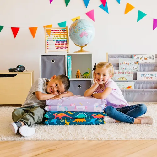 Vista 7 de Wildkin Funda de algodón para siesta para niñas, funda de repuesto suave con solapa cosida, se adapta a alfombrillas de vinilo de 1.5 pulgadas