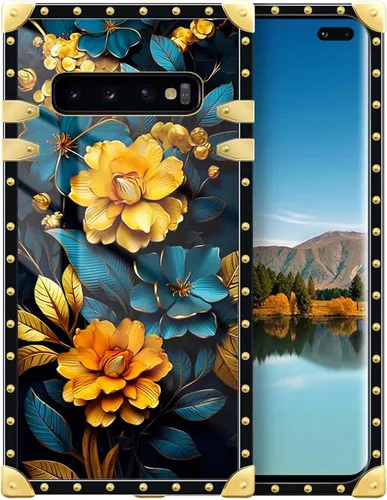 Vista 33 de Funda compatible con Samsung Galaxy S10 4G, TPU suave de lujo y parte trasera de policarbonato duro para niñas y mujeres, funda protectora a prueba
