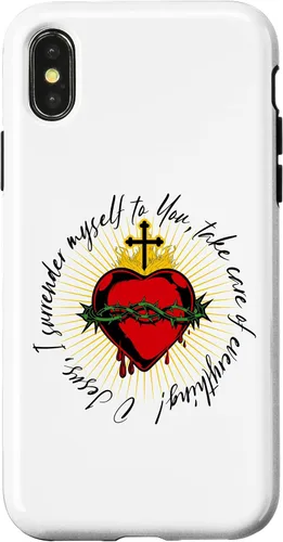 Vista 5 de Surrender Novena O Jesus Catholic Black Letter Case for iPhone 17