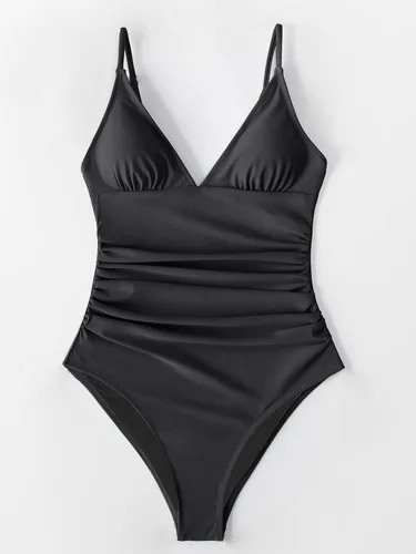 Vista 4 de CUPSHE - Traje de baño de una pieza para mujer, con control de abdomen y cuello en V