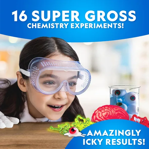 Vista 2 de National Geographic - Kit de ciencia increíblemente bruta, 16 experimentos repugnantes con guía adicional, juego de química Yucky Slime, juguete