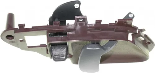 Vista 3 de KarParts360 Para Chevy K3500 Manija de puerta interior delantera o trasera lado del conductor Bisel rojo con palanca negra 1995-2000 con botón