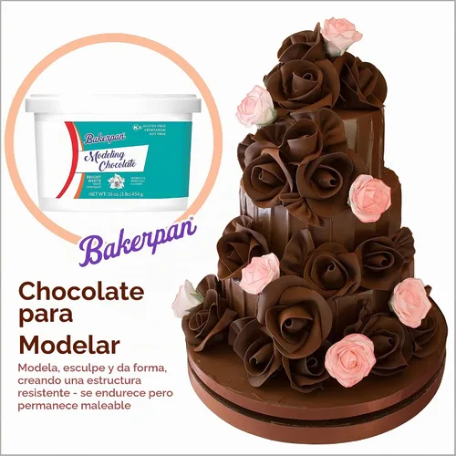 Vista 4 de Bakerpan Black Modeling Chocolate - 1 libra, esculpir pasteles Toppers Negro