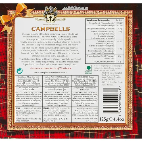Vista 3 de Campbells All Butter Shortbread - Colas de enagua, una deliciosa selección de mantequilla en caja de regalo