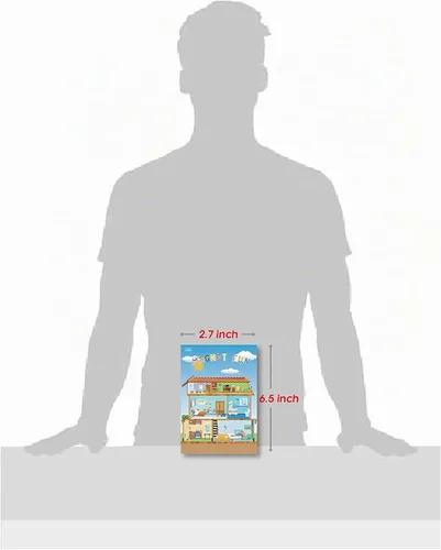 Vista 6 de Tablero de juegos magnético portátil para casa de muñecas, imanes familiares, juguete de viaje de aprendizaje (65 piezas)