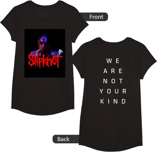 Vista 5 de Slipknot Camiseta oficial con portada de álbum con texto en inglés "We are not your kind
