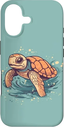 Vista 32 de Funda para iPhone SE (2020) / 7 / 8 Cute Kawaii Sea Turtle in the Ocean