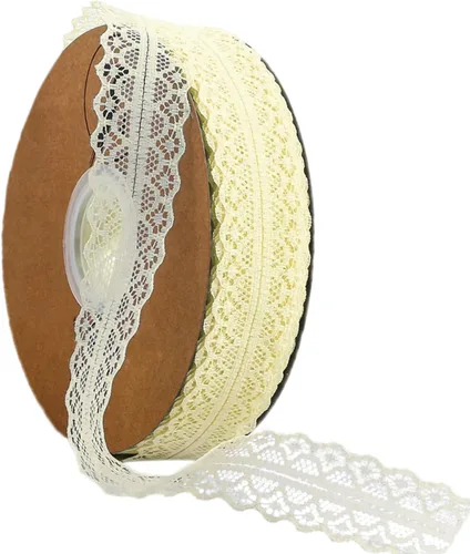 Vista 12 de Cinta de encaje con ribete, tela de encaje con patrón vintage en rollo - Perfecta para envolver regalos, manualidades, diseño de flores, costura