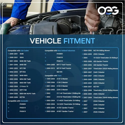 Vista 4 de OEG Parts - Arrancador compatible con Kawasaki compatible con John Deere Cub Cadet New Holland Toro 15-28HP 21163-7001 21163-7010 21163-7022