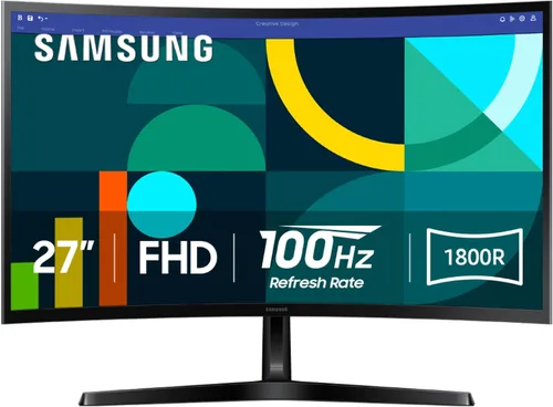 Vista 17 de Samsung Monitor de computadora curvo Essential S3 (S36GD) Series FHD 1800R