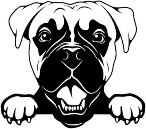 Vista 4 de Peeking American Bully - Calcomanías de vinilo para automóvil, diseño de anime, diseño de perro para parachoques de ventana de vehículo