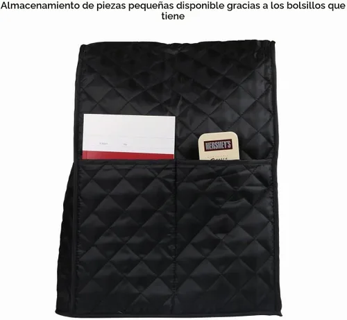 Vista 5 de Funda protectora a prueba de polvo para batidora de pie Evermarket con bolsillo y bolsa organizadora para Kitchenaid, Sunbeam, Cuisinart, Hamilton
