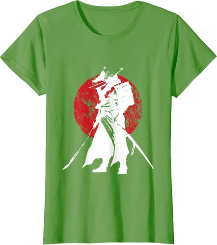Vista 46 de Vintage Japanese Samurai Retro Bushido Warrior Japan Sword T-Shirt Asphalt Grey