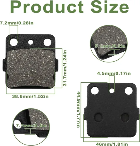 Vista 5 de Pastillas de freno delanteras y zapatas de freno traseras para Honda Rancher 420 TRX420 FM FE TM TE 2007-2021 Fourtrax Rancher 420 2x4 4x4