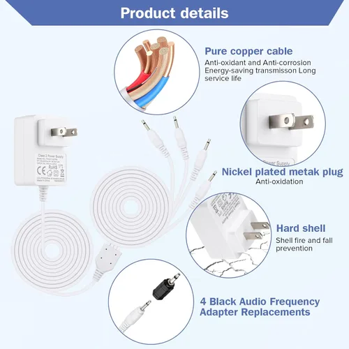 Vista 6 de LaWana Adaptador AC/DC compatible con Department 56 Village Accessories 5655026 56.55026 55026 3V Cable de alimentación para Departamento 56 Sistema