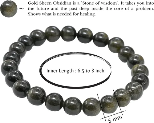 Vista 365 de Amazing Gemstone Pulsera de cristal para mujeres y hombres, pulsera de cristal curativo de protección, pulsera elástica con cuentas de piedras