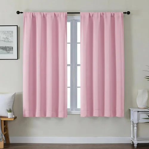Vista 35 de Gwine Cortinas opacas para dormitorio, 54 pulgadas de largo, paneles de cortina de ventana con aislamiento térmico y reducción de ruido, cortinas