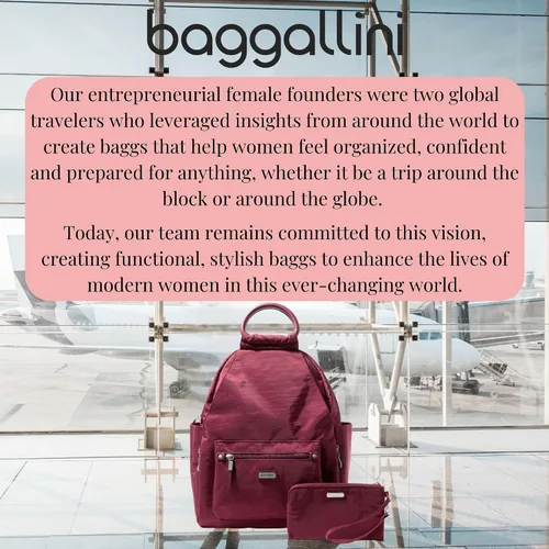 Vista 50 de Baggallini Mochila todo el día para mujer con pulsera de teléfono RFID, Negro, talla única
