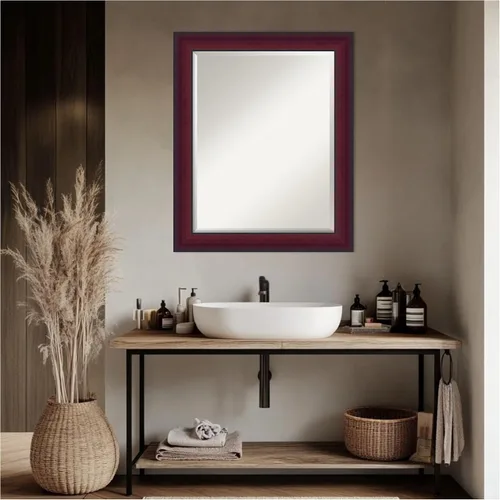 Vista 9 de Amanti Art Bathroom Mirror for Over Sink, Vanity Mirror, Wood Frame, Hangs Horizonally and Vertically, Bathroom Wall Decor, Beveled Edge