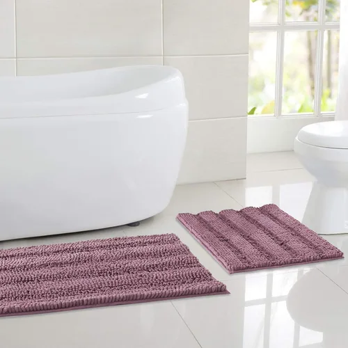 Vista 58 de NICETOWN Tapete negro para baño, antideslizante, suave, absorbente de agua, tapete de bajo perfil para entrada, tapete para vestíbulo, puerta