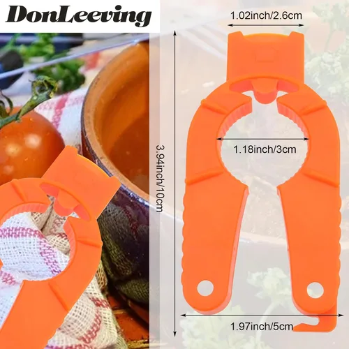 Vista 2 de Paquete de 4 abrebotellas de cocina multifuncional, ajustable, fácil agarre, abridor de botellas naranja, uso para ancianos débiles manos y artritis
