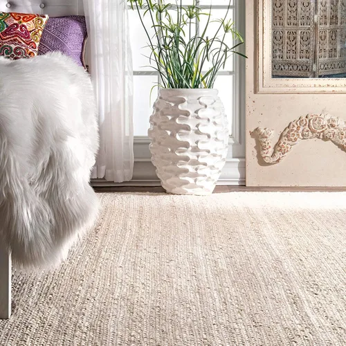 Vista 4 de Alfombras de granja tejidas a mano para sala de estar, alfombra rectangular trenzada a mano natural para dormitorio, cocina, sala de estar