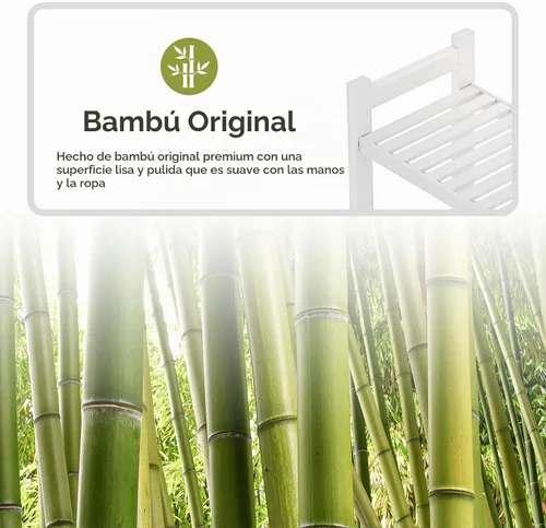 Vista 6 de Homde Estante de almacenamiento para baño sobre el inodoro: bambú ajustable Blanco