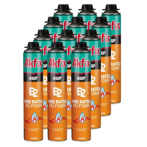 Vista 12 de Akfix 840P Espuma de Poliuretano Expansiva Ignirresistente en Aerosol (1x25.3 Oz.) - Espuma de Sellado Naranja para Ventanas y Puertas, Pinturizable