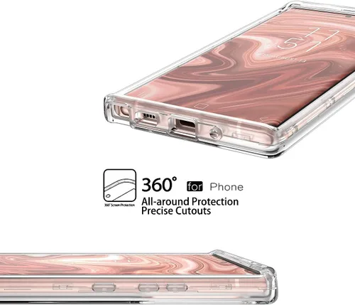 Vista 6 de WeLoveCase Galaxy Note 20 Ultra Clear 3 en 1 Carcasa Completa de Cuerpo Entero Resistente a Prueba de Golpes con Parachoques de TPU, 6.9 pulgadas