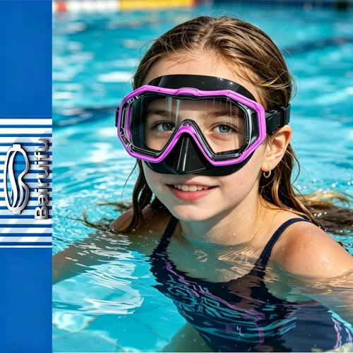 Vista 9 de Kids Swim Goggles 4‑16, 3‑Window Shatter‑Resistant Anti‑Fog, 180‑Degree Panoramic View with Nose Cover