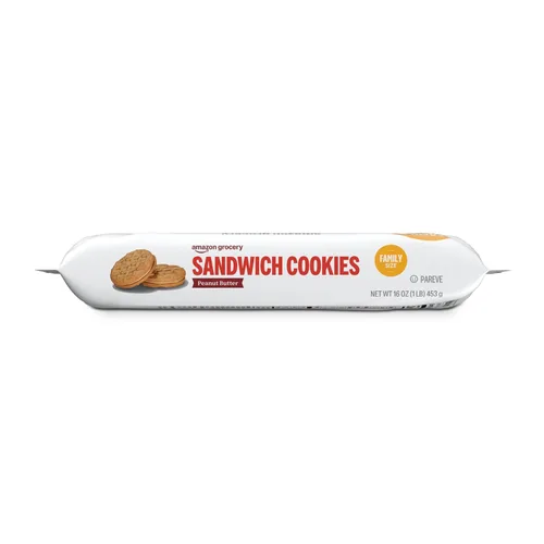 Vista 6 de Amazon Grocery, Galletas de sándwich de mantequilla de maní, 1 libra (anteriormente Happy Belly, el empaque puede variar)