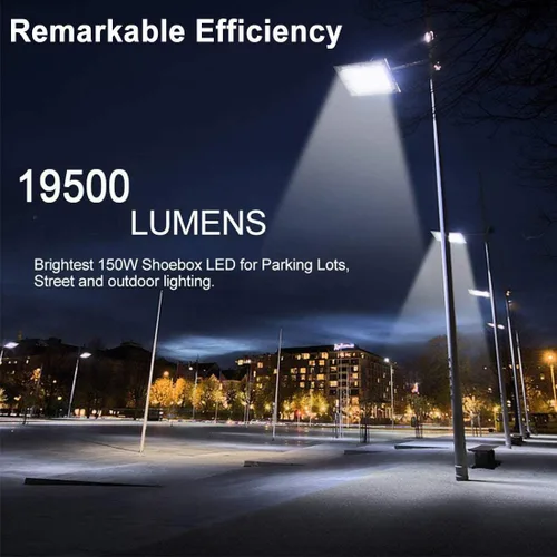 Vista 6 de ledmo Iluminación LED de estacionamiento de 150 W, luz LED de caja de zapatos ajustable con fotocélula del atardecer al amanecer, ajuste deslizante