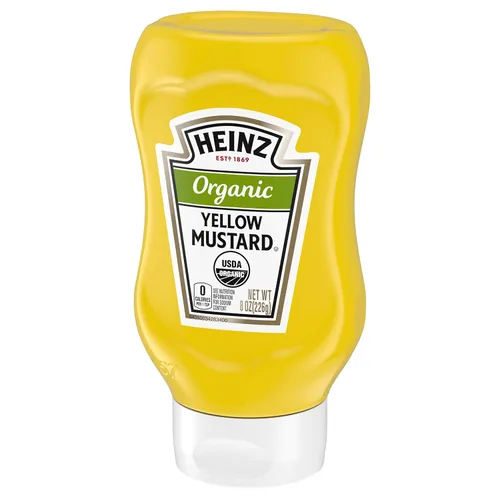 Vista 6 de Heinz Mostaza amarilla orgánica (botella de 227 g)