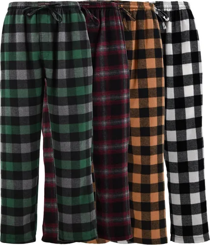 Vista 10 de Andrew Scott - Pantalones de pijama de franela 100 % algodón supersuaves para hombre, diseño a cuadros, paquete de 2