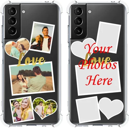 Vista 13 de Funda de teléfono personalizada para Samsung Galaxy S21 [no compatible con S21 Ultra], funda de TPU suave con parachoques ultradelgada, collage