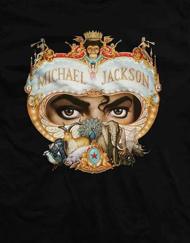 Vista 3 de Michael Jackson Camiseta Dangerous Logo Oficial Hombres Negro