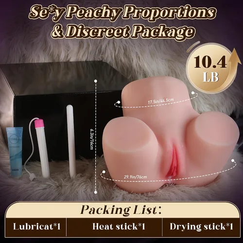 Vista 5 de Muñecas sexuales masculinas, 10.4 libras, masturbadores masculinos realistas de bolsillo, coño tetona, trasero apretado, vagina y anal, canal 3D