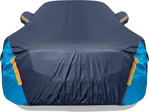 Vista 9 de Funda de coche impermeable de 2 puertas, para todo tipo de clima para automóviles, cubierta completa para exteriores con protección contra lluvia