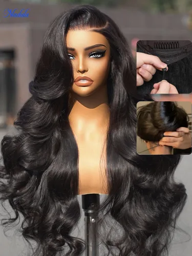 Vista 9 de Nadula Bye Bye Cap 13x4 HD Cuero Cabelludo Real 3D Body Wave Pelucas de Encaje Frontal de Cabello Humano Pre Todo, Peluca Sin Pegamento con Cordón