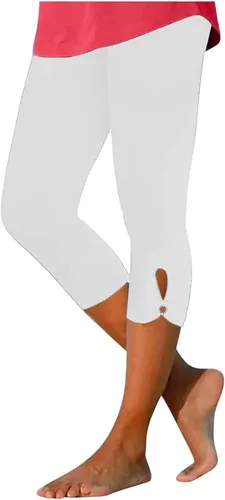 Vista 205 de Pantalones capri para mujer, estilo casual, de verano, elásticos, de cintura alta, pantalones de yoga, ajuste atlético, pantalones deportivos