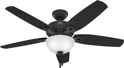 Vista 13 de Hunter Builder, ventilador de techo, para interiores, cadena de tracción, 42 pulgadas, níquel cepillado con luz LED, montaje estándar, 5