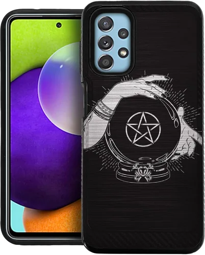 Vista 6 de CasesOnDeck - Funda de doble capa compatible con Samsung Galaxy A32 5G y A32 [armadura cepillada] Carcasa de dos piezas de metal cepillado