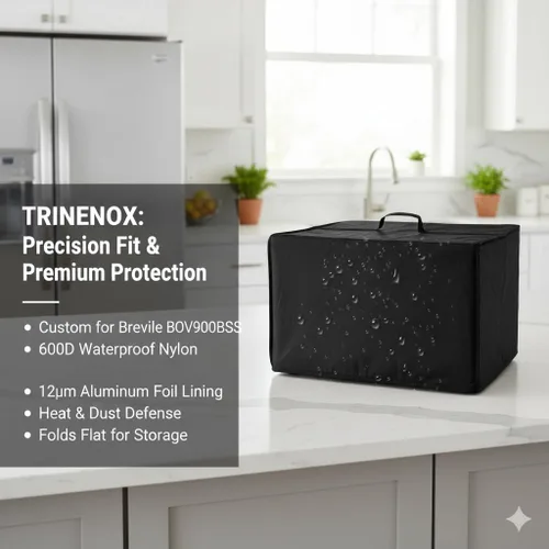 Vista 4 de TRINENOX - Cubierta para horno tostador para freidora de aire Breville Smart Oven Air Fryer Pro BOV900BSS, 16.54 pulgadas de profundidad x 21.46