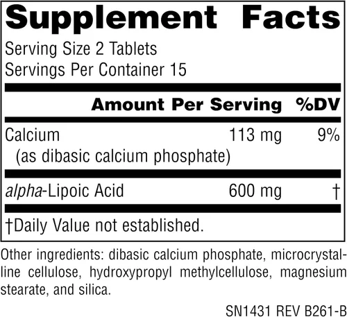 Vista 2 de Source Naturals Ácido alfa lipoico, 300 mg - 30 tabletas veganas
