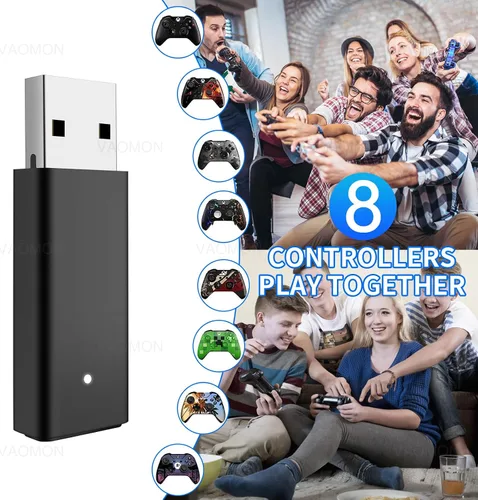 Vista 5 de TECTINTER Wireless Adapter for Xbox One Controller & Xbox one XS&Xbox One Elite Series Controller,USB Wireless Gaming Receiver Adapter for Windows