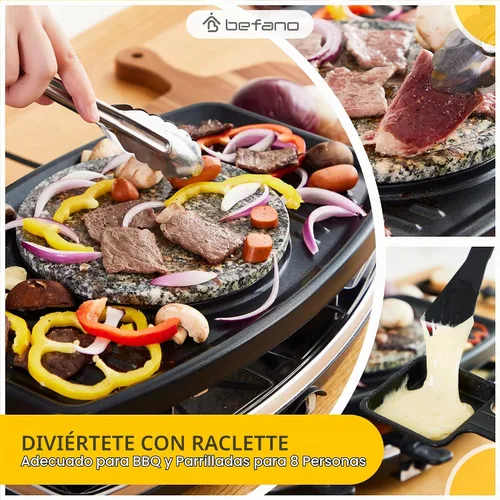 Vista 3 de Parrilla eléctrica de Raclette con el pote de la fondue, parrilla de mesa