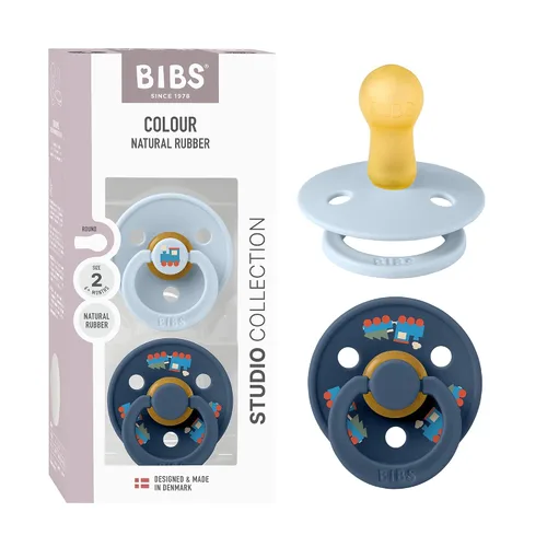 Vista 107 de BIBS - Paquete de 2 chupetes para bebés, goma natural libre de bisfenol A (BPA), hechos en Dinamarca, para niños de 0-6 meses, azul pastel